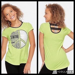 NWT justice Swim Strappy Back Tee shirt